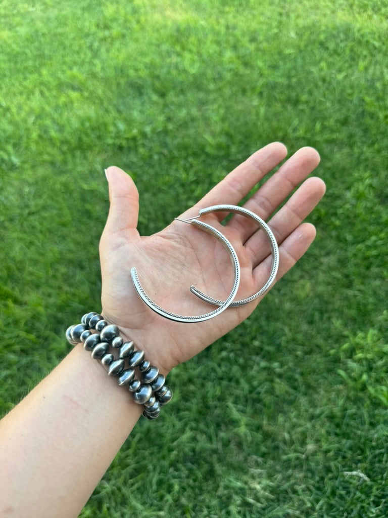 Large Sterling Hoops
