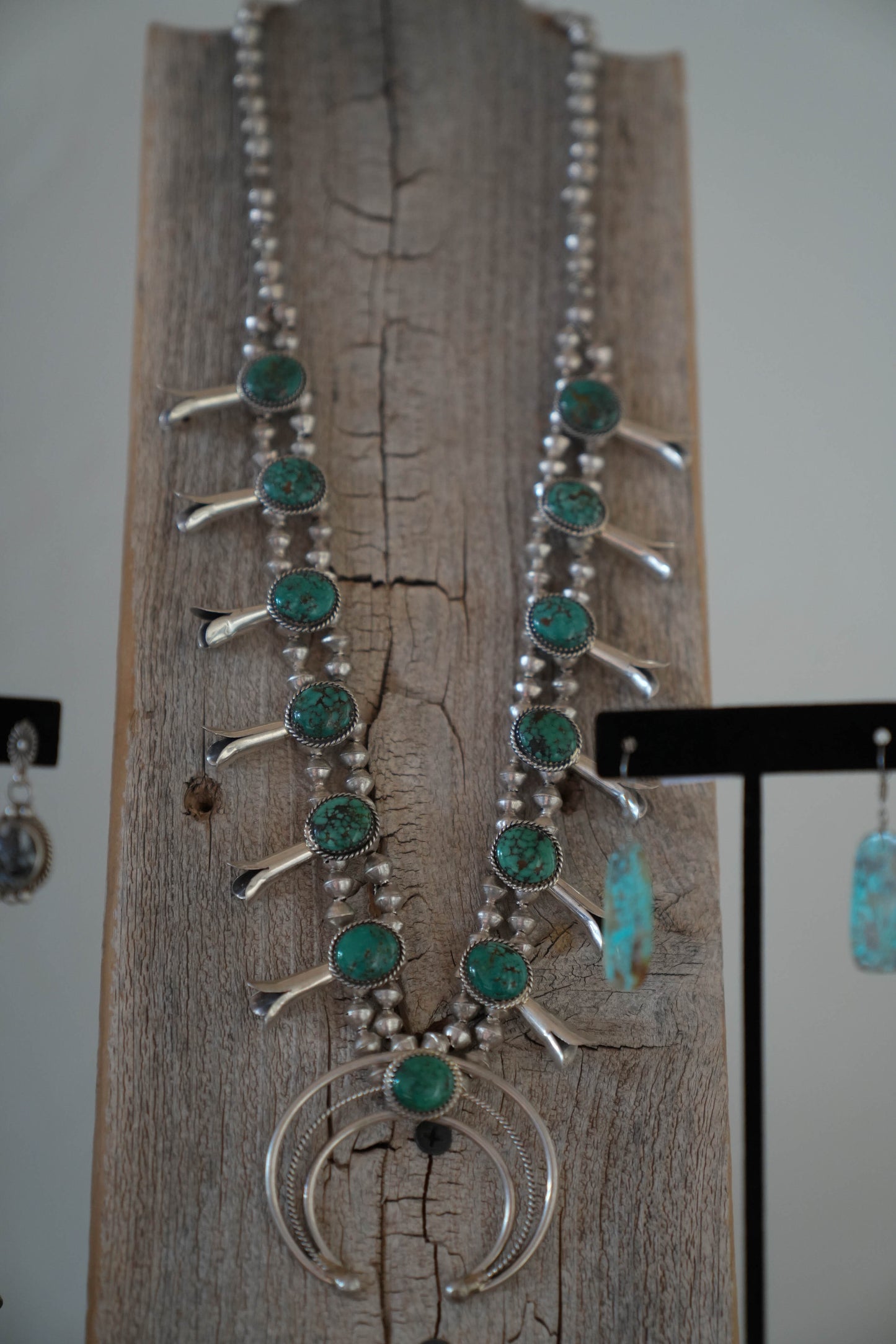 26" Vintage Turquoise Squash Blossom