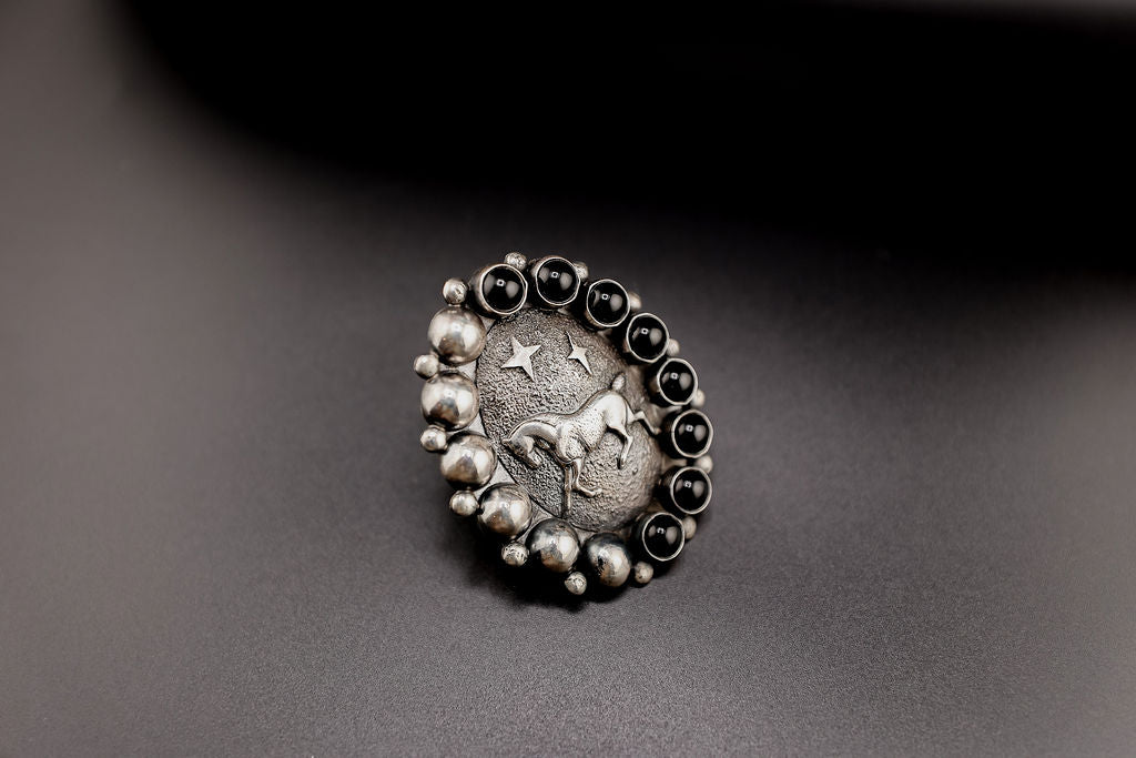 Onyx Horse Statement Ring