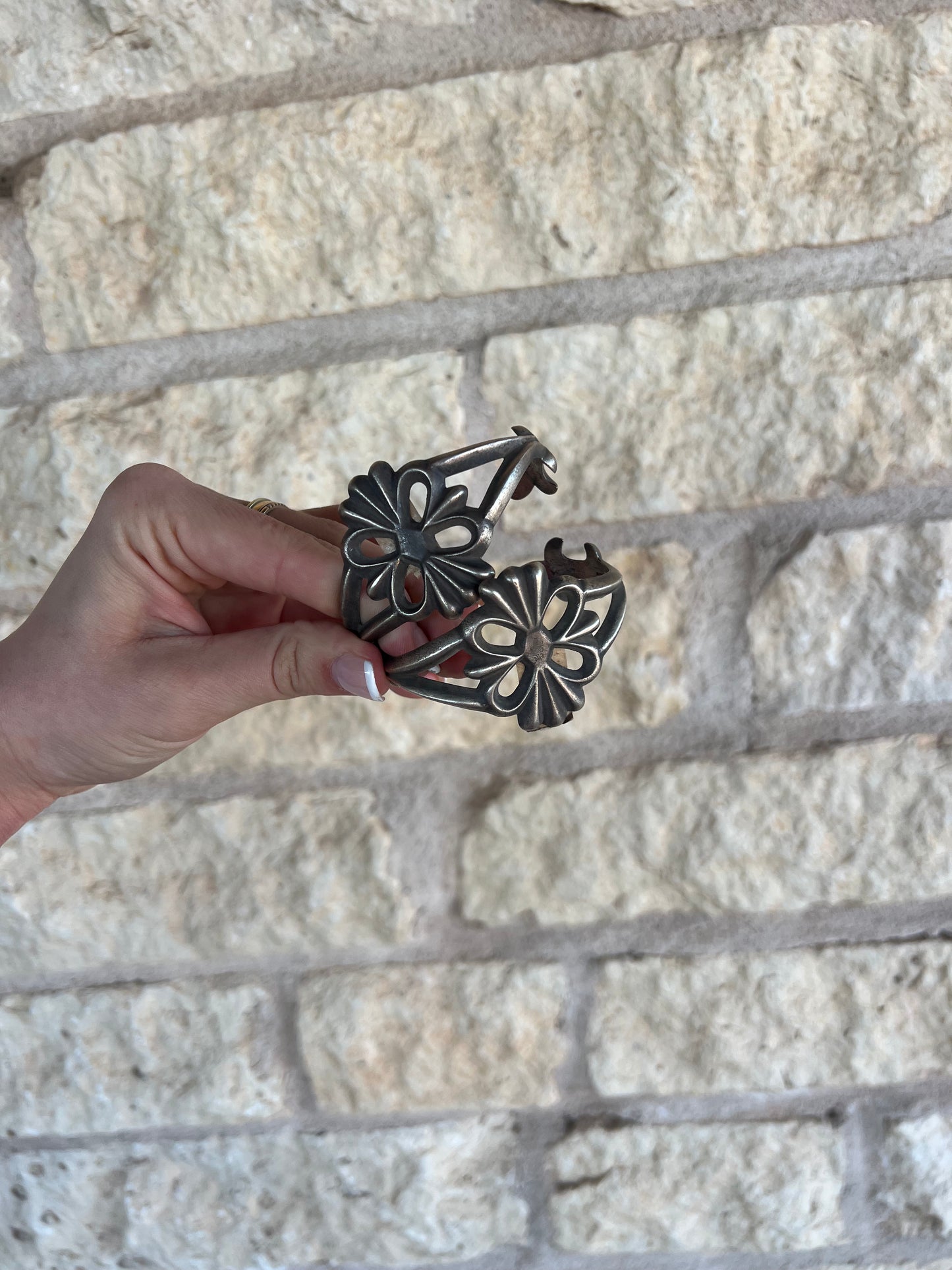 Sterling Cluster Sandcast Cuff