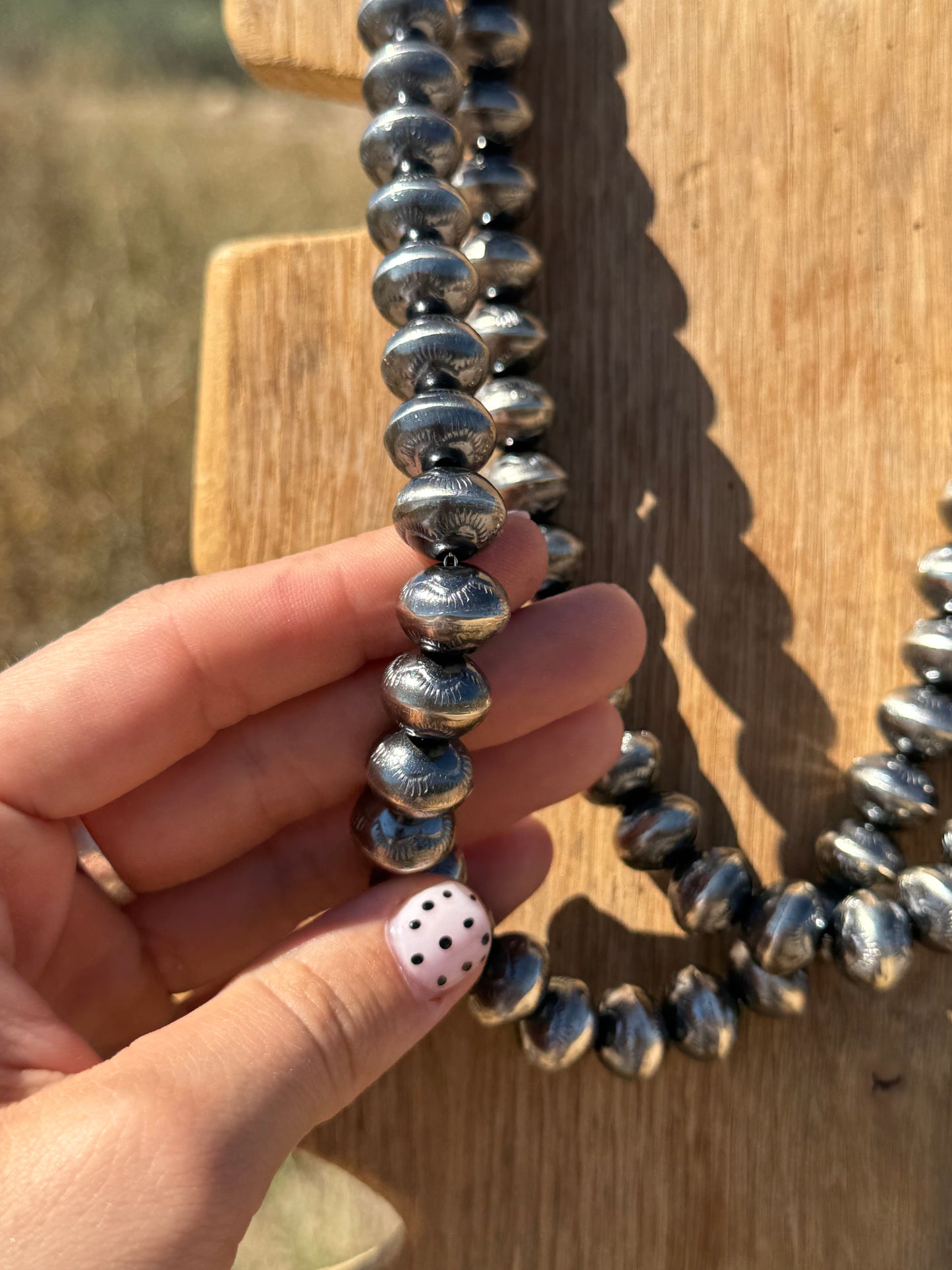 14mm Stamped Navajo Pearls