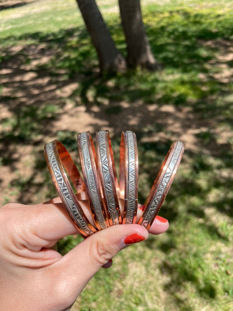 Copper and Sterling Bangles