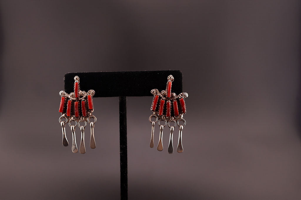 Zuni Coral Dangles