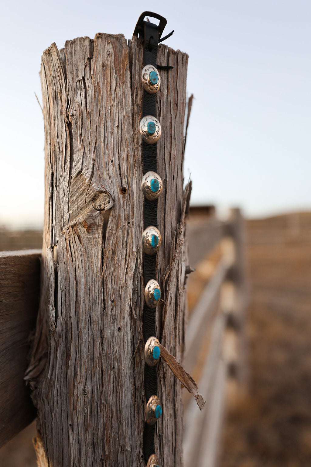 37" Sterling Silver Concho Turquoise Belt 