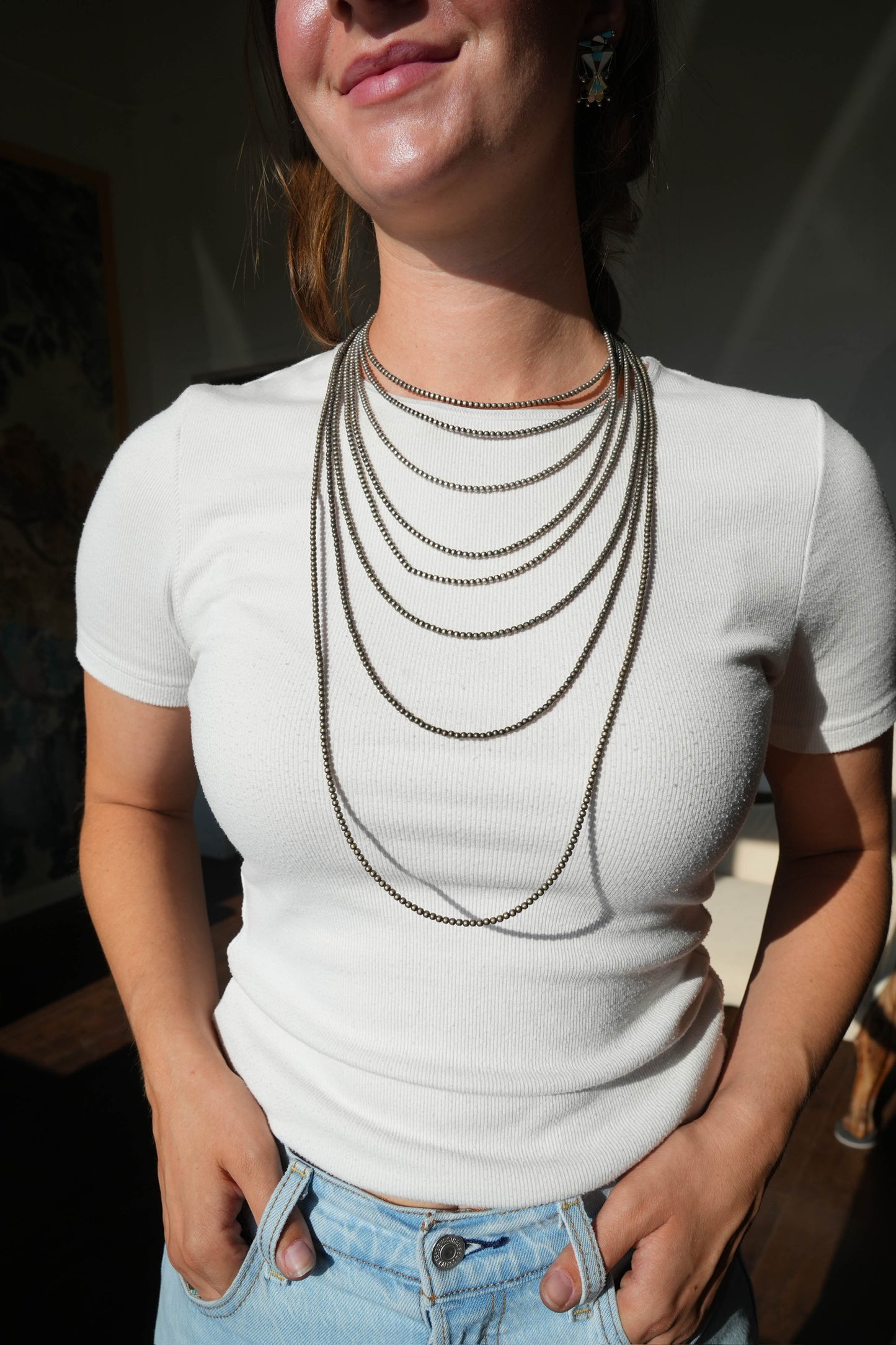 3mm Navajo Pearl Necklace