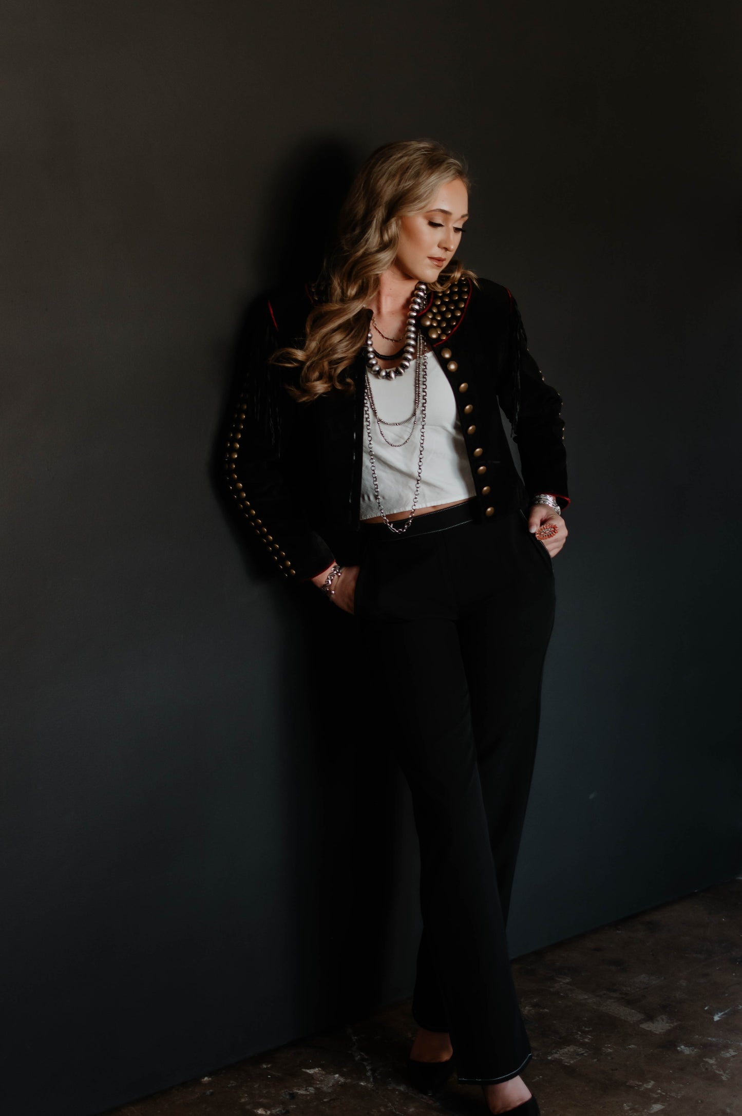Double D Black Fringe Jacket