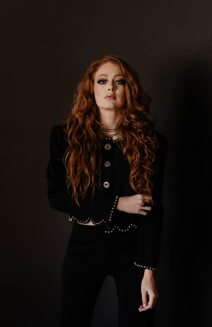 Double D Black Scallop Jacket