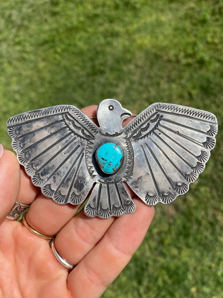 Vintage Navajo Large Thunderbird Pin