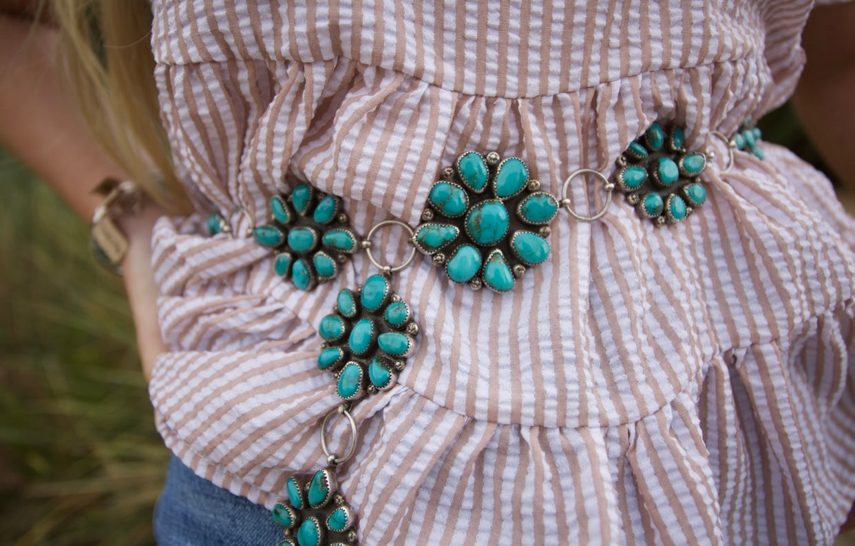 Linked Turquoise Cluster Belt