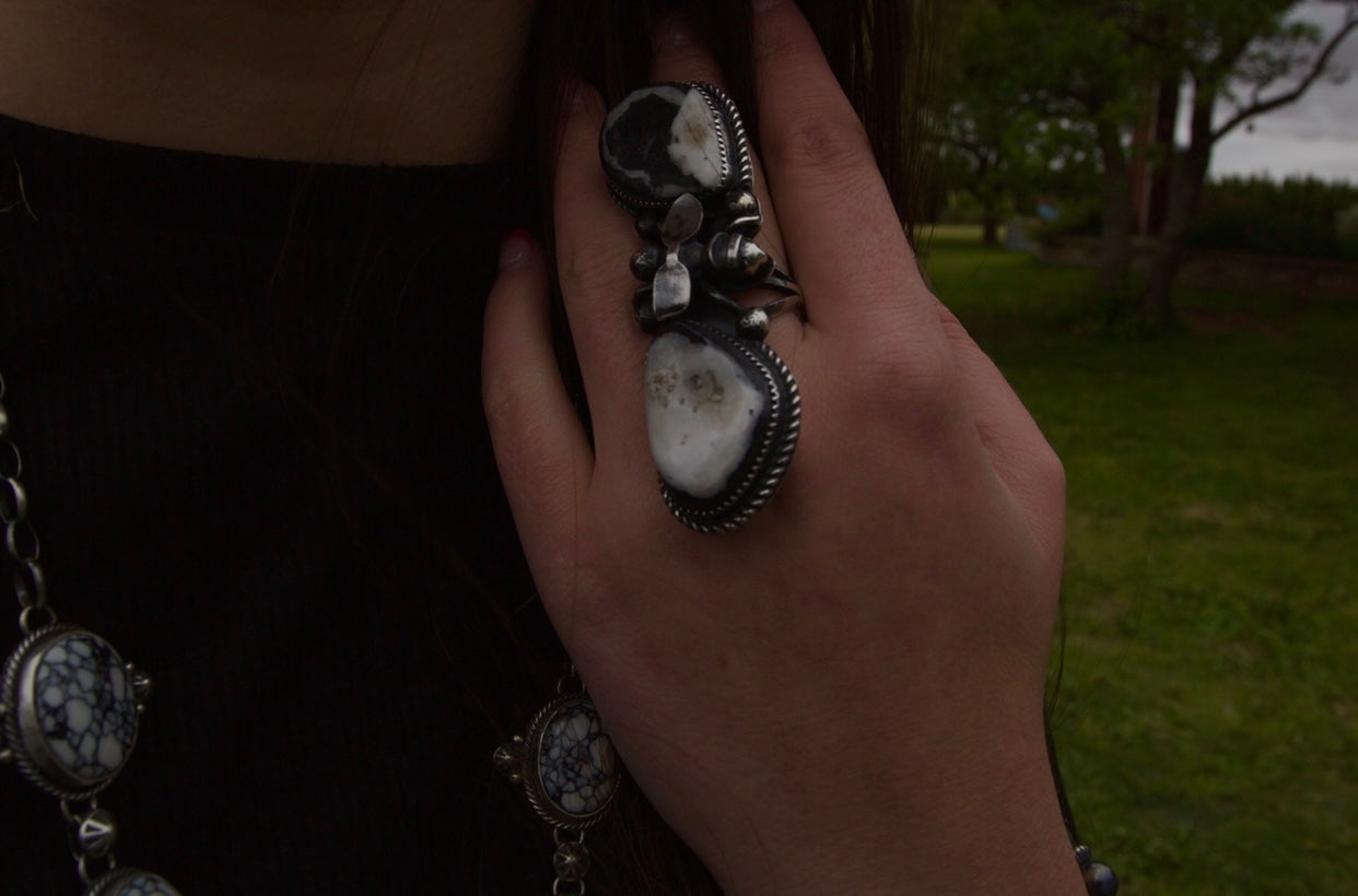 White Buffalo Bee Ring