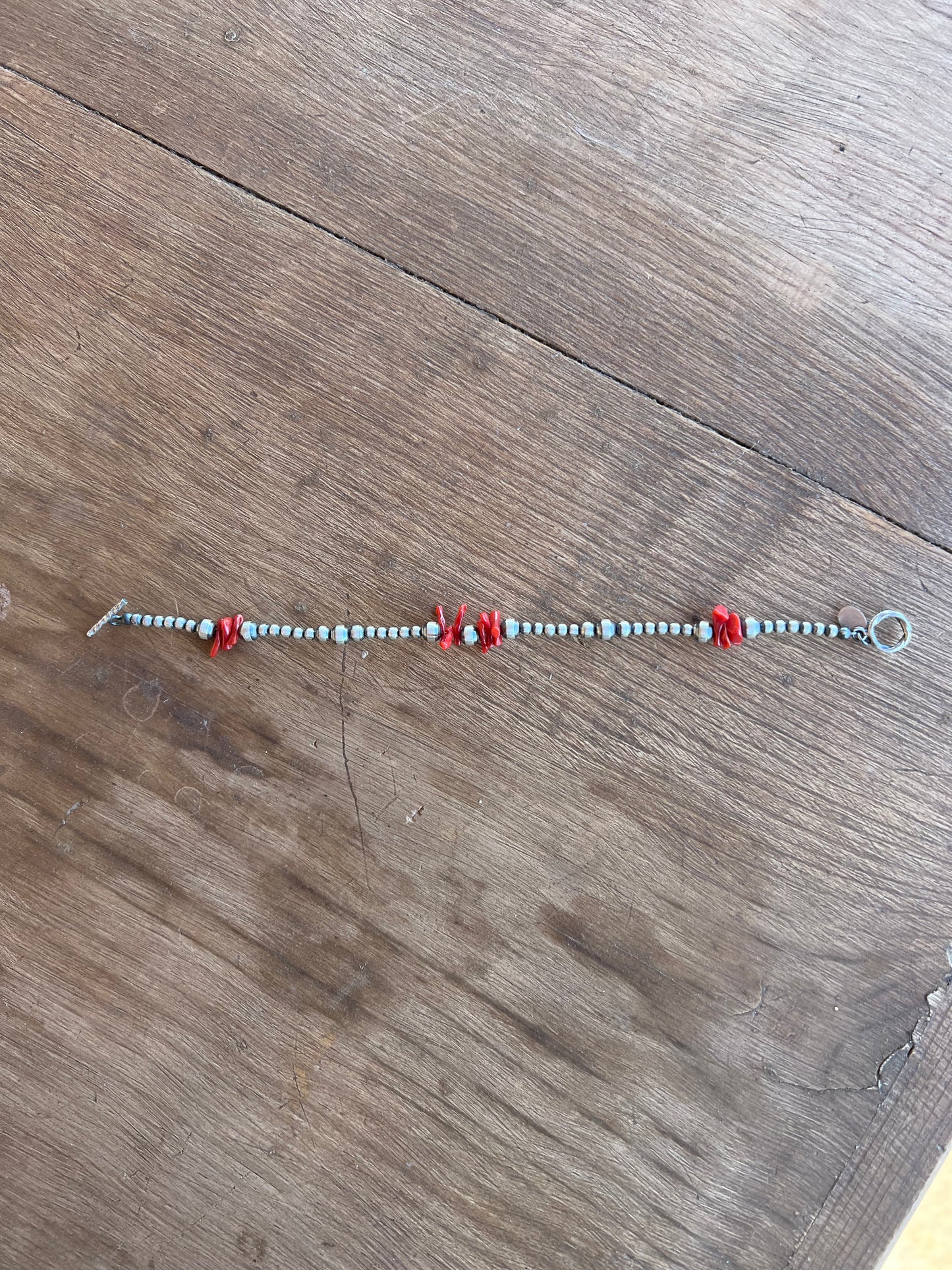 Coral and Navajo Pearl Bracelet
