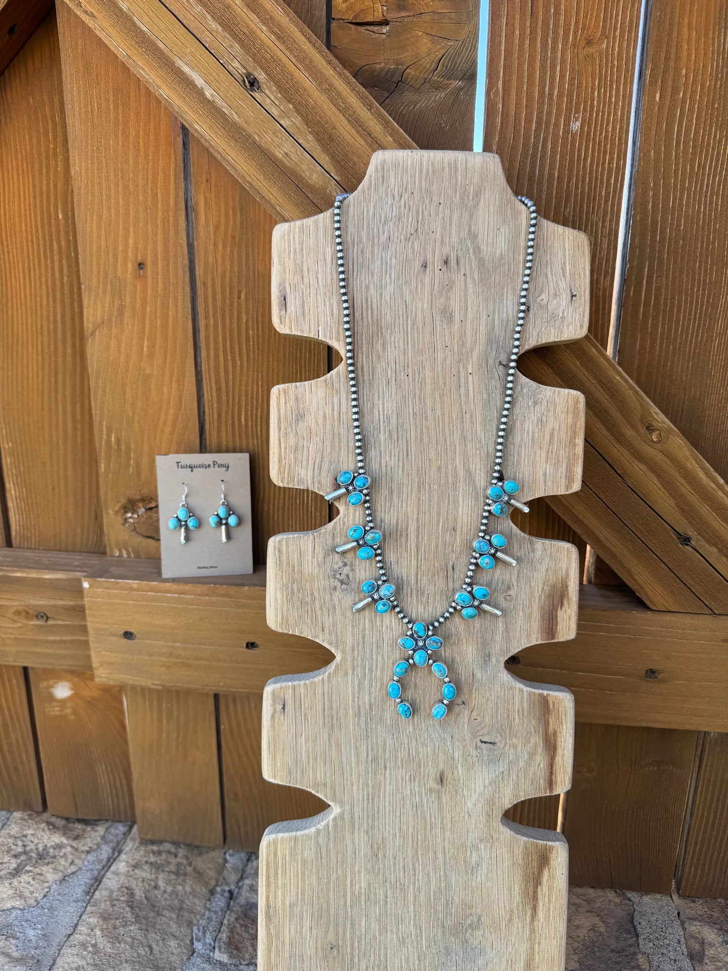 Mary Mini Turquoise Squash Blossom Set