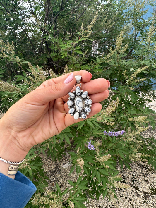 White Buffalo Cluster Pendant