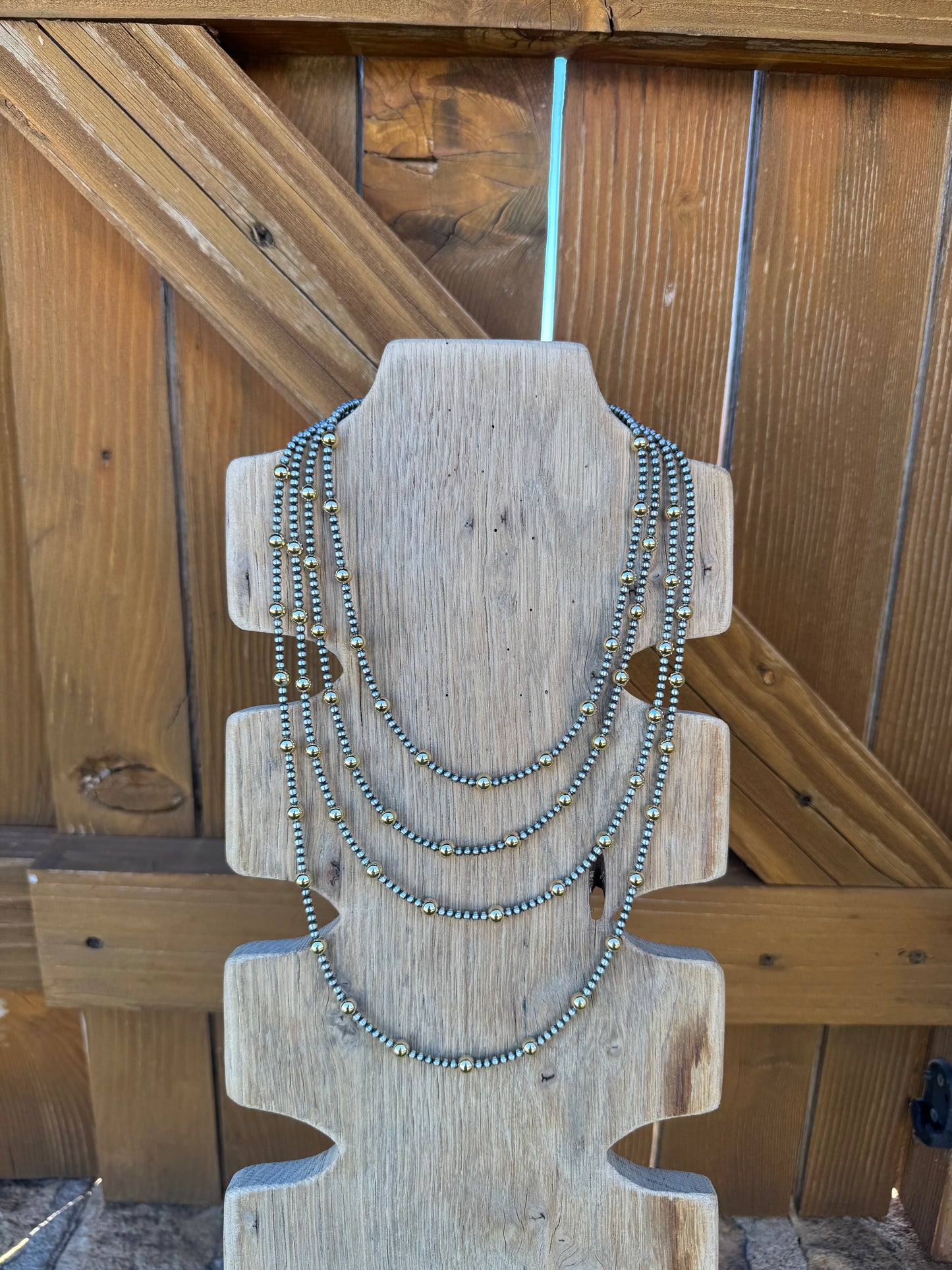 Gold and Navajo Pearl Necklace