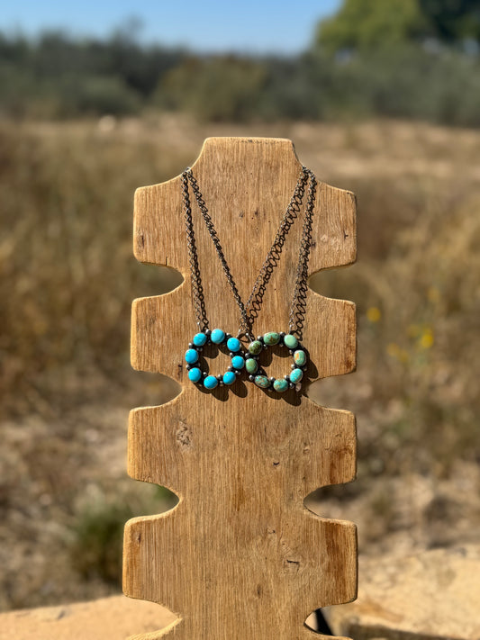 Turquoise Circle Necklaces