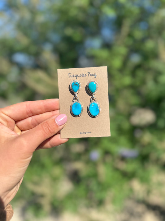 Double Turquoise Dangles