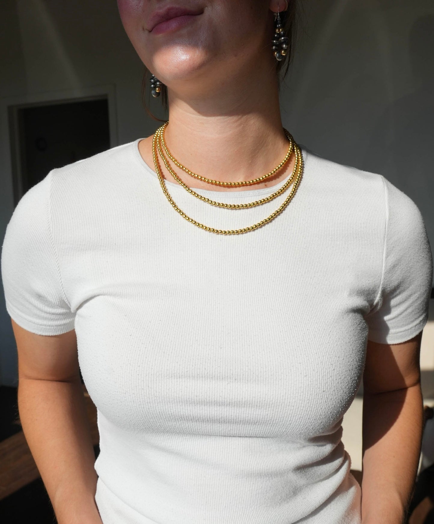4mm Gold Plated Navajo Pearls
