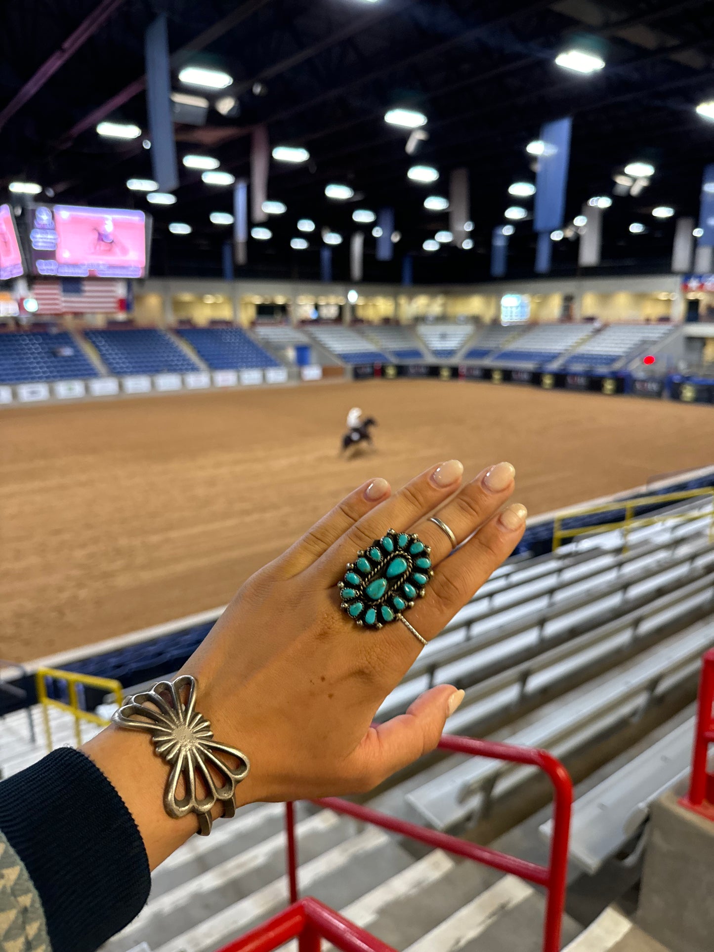 Old Pawn Turquoise Cluster Ring