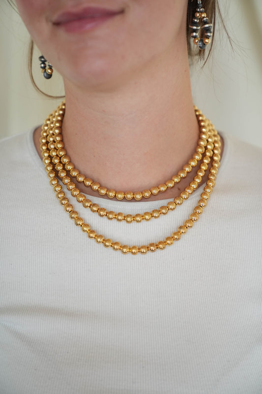 8mm Gold Plated Navajo Pearls