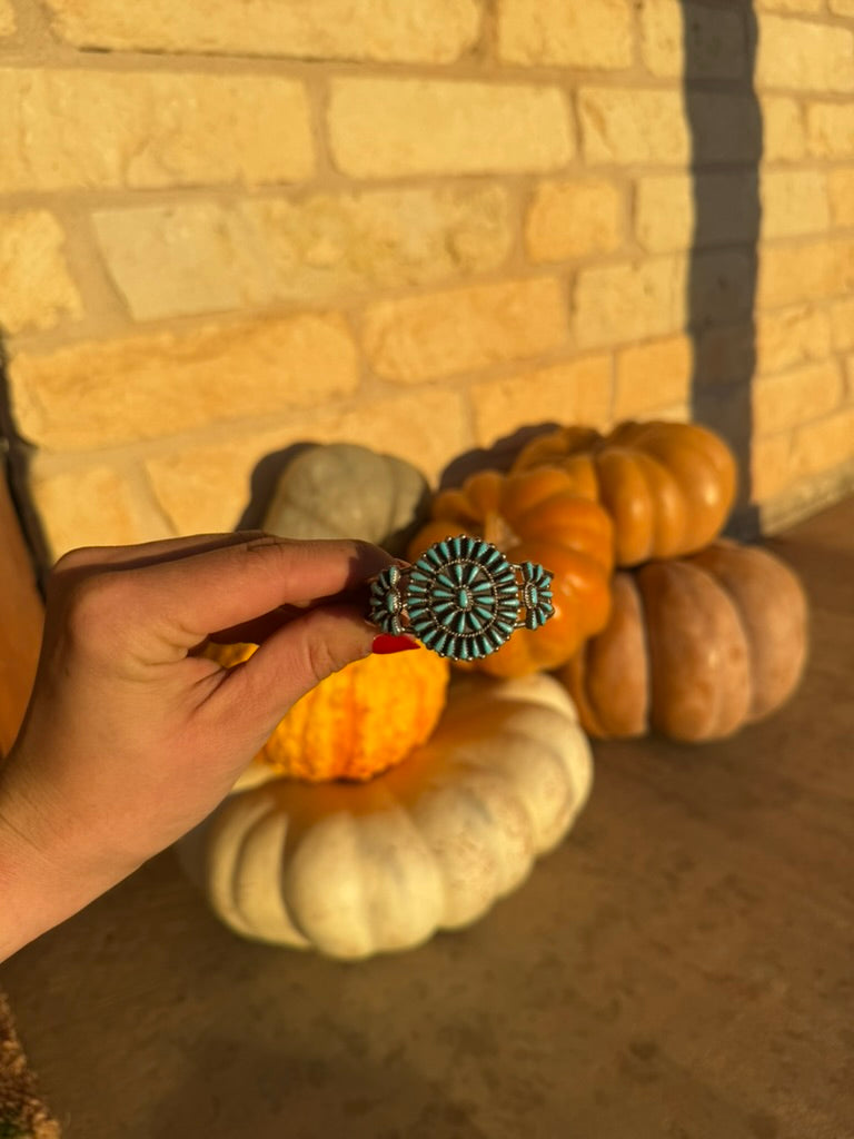 Vintage Zuni Turquoise Cluster Cuff