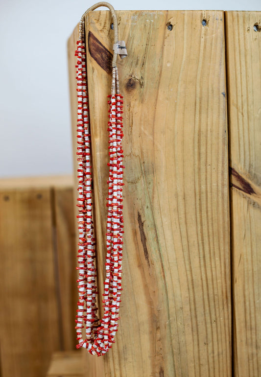 Traditional Coral 5 Strand Necklace