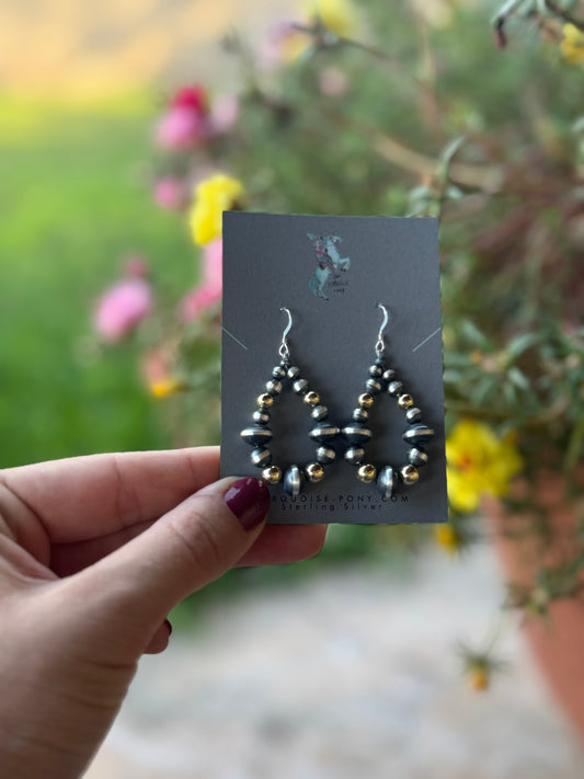 Golden Navajo Pearl Hoops