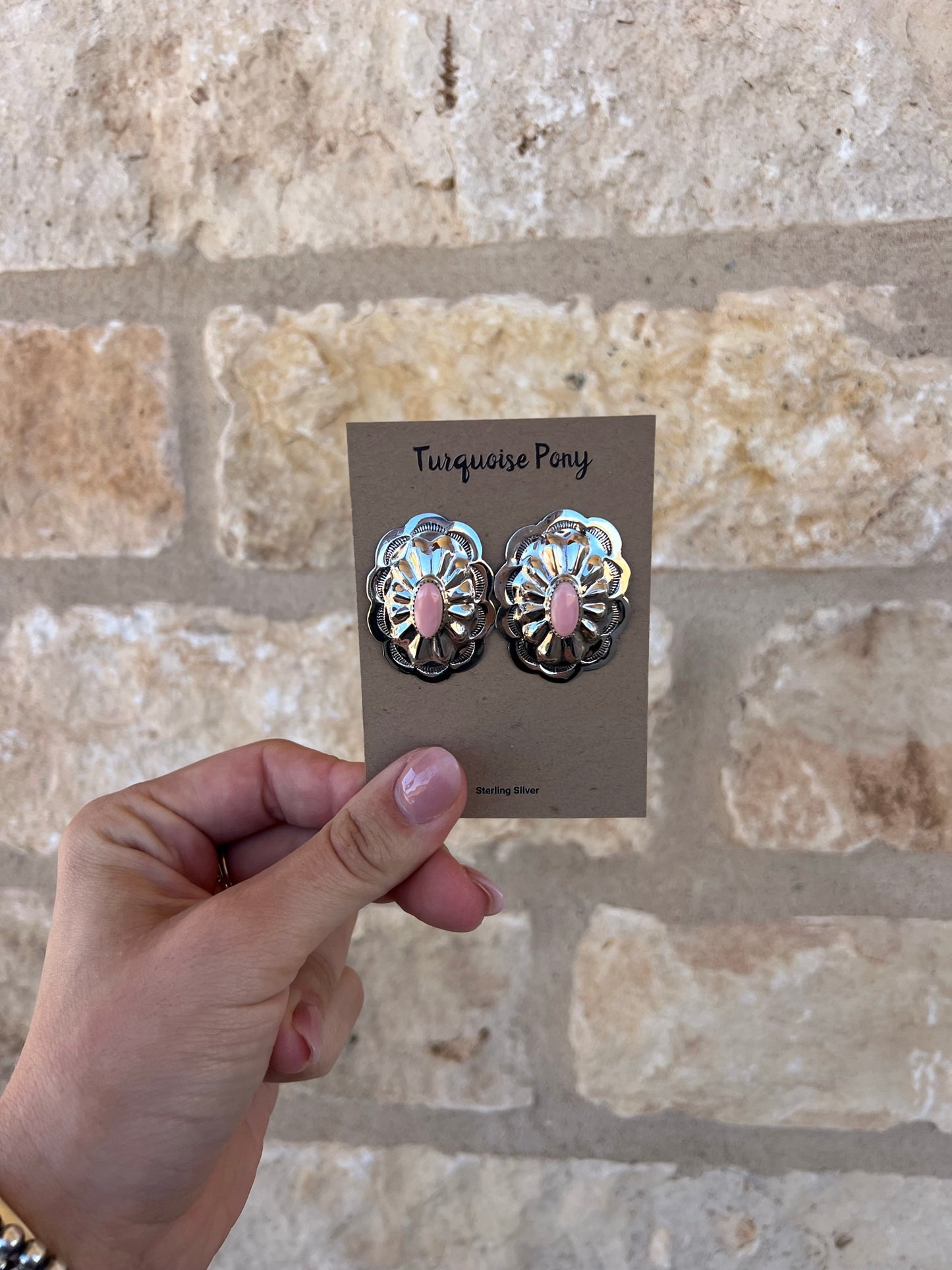 Pink Conch Concho Studs
