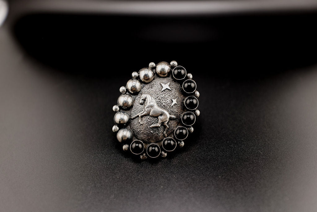 Onyx Horse Statement Ring
