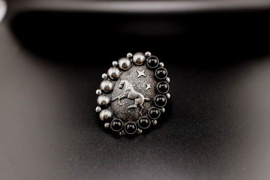 Onyx Horse Statement Ring