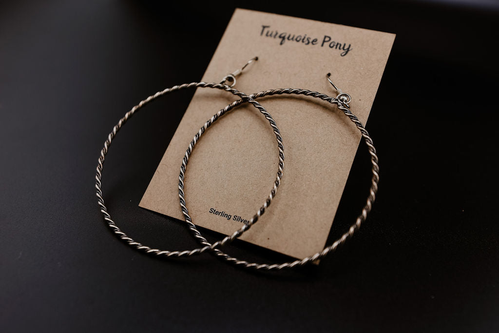 Sterling Dangle Hoops
