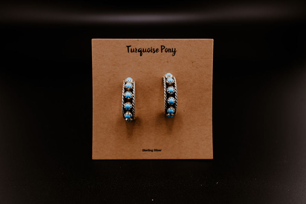 Mini Turquoise Hoops