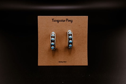 Mini Turquoise Hoops