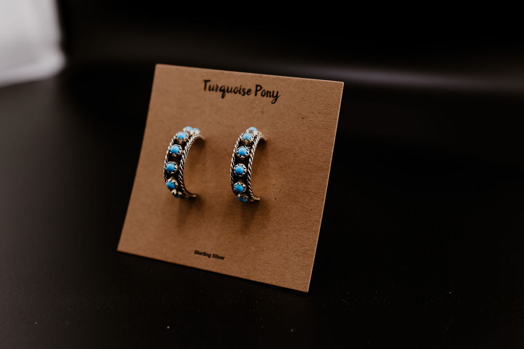 Mini Turquoise Hoops
