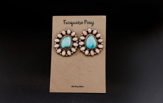Pink Conch & Turquoise Clusters