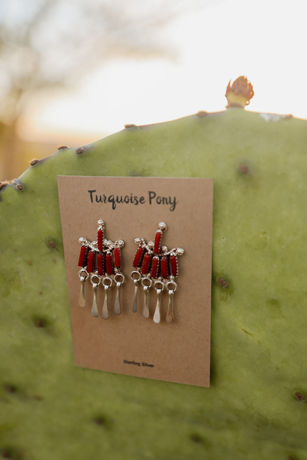 Zuni Coral Dangles