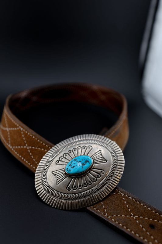 Sterling Silver Turquoise Concho Buckle