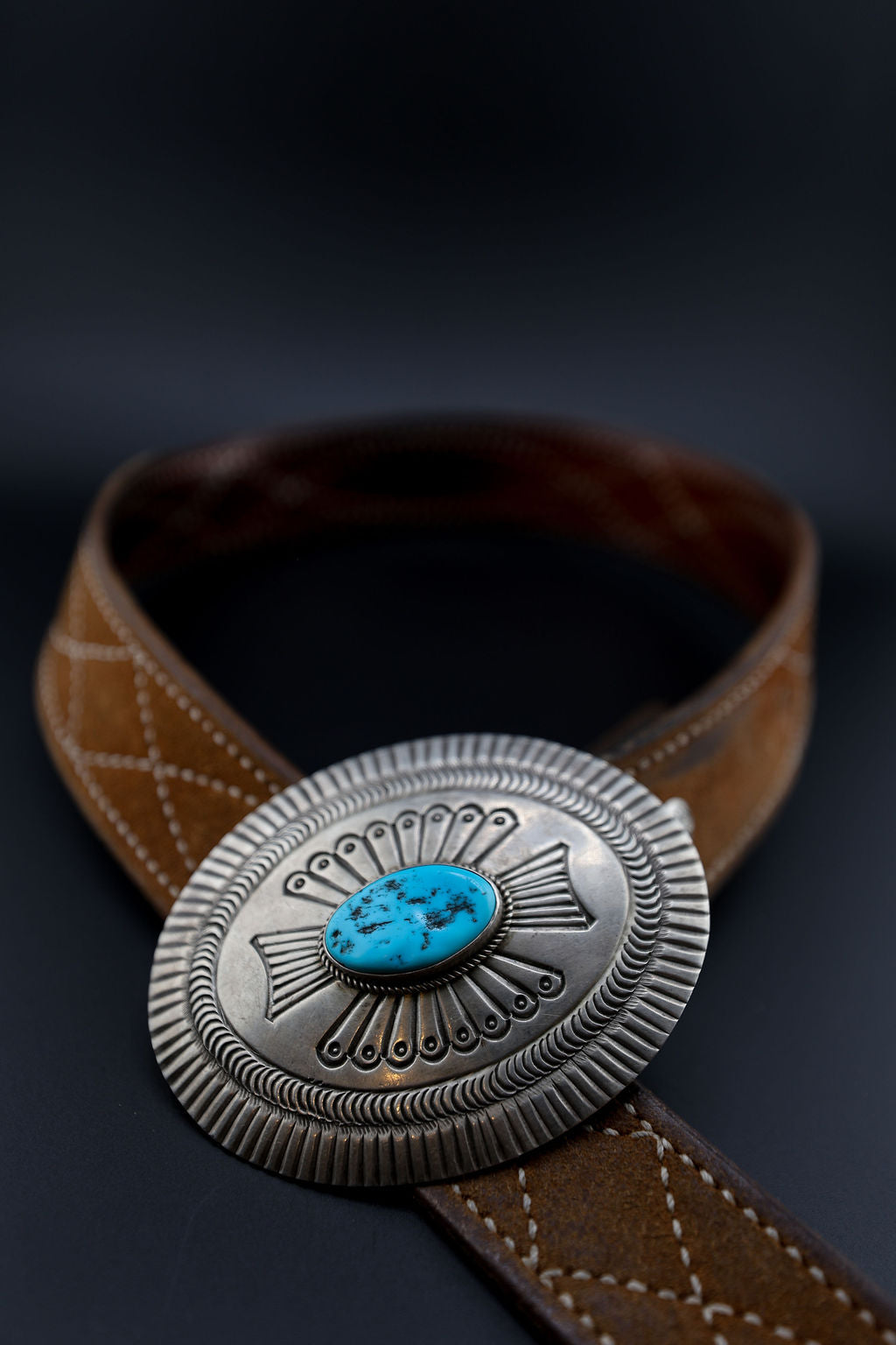 Sterling Silver Turquoise Concho Buckle