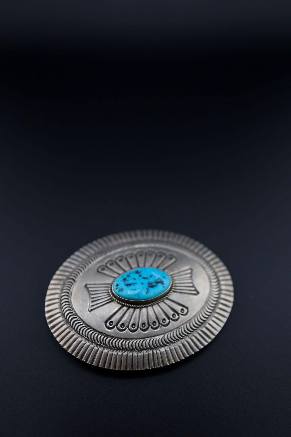 Sterling Silver Turquoise Concho Buckle