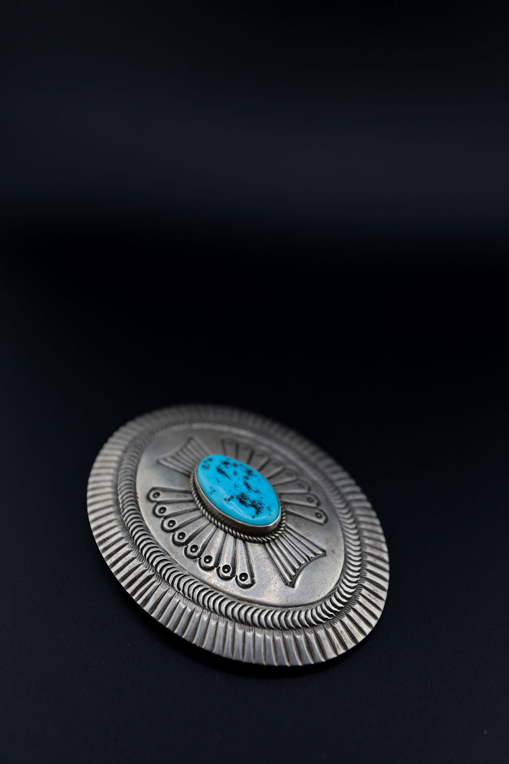 Sterling Silver Turquoise Concho Buckle