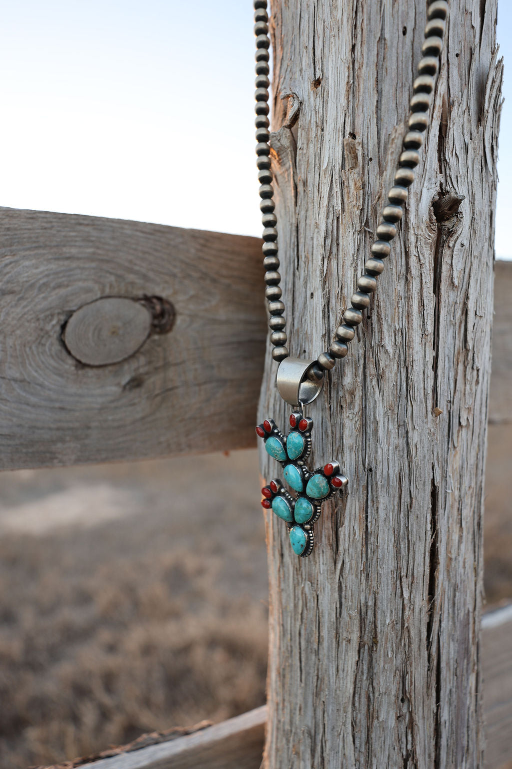 Turquoise and Spiny Cactus Pendant