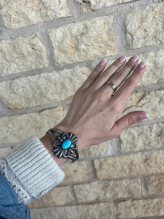 Turquoise Sandcast Cuff