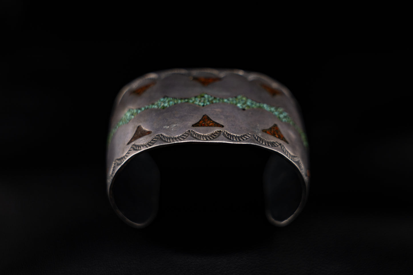 Vintage Chip Inlay Cuff