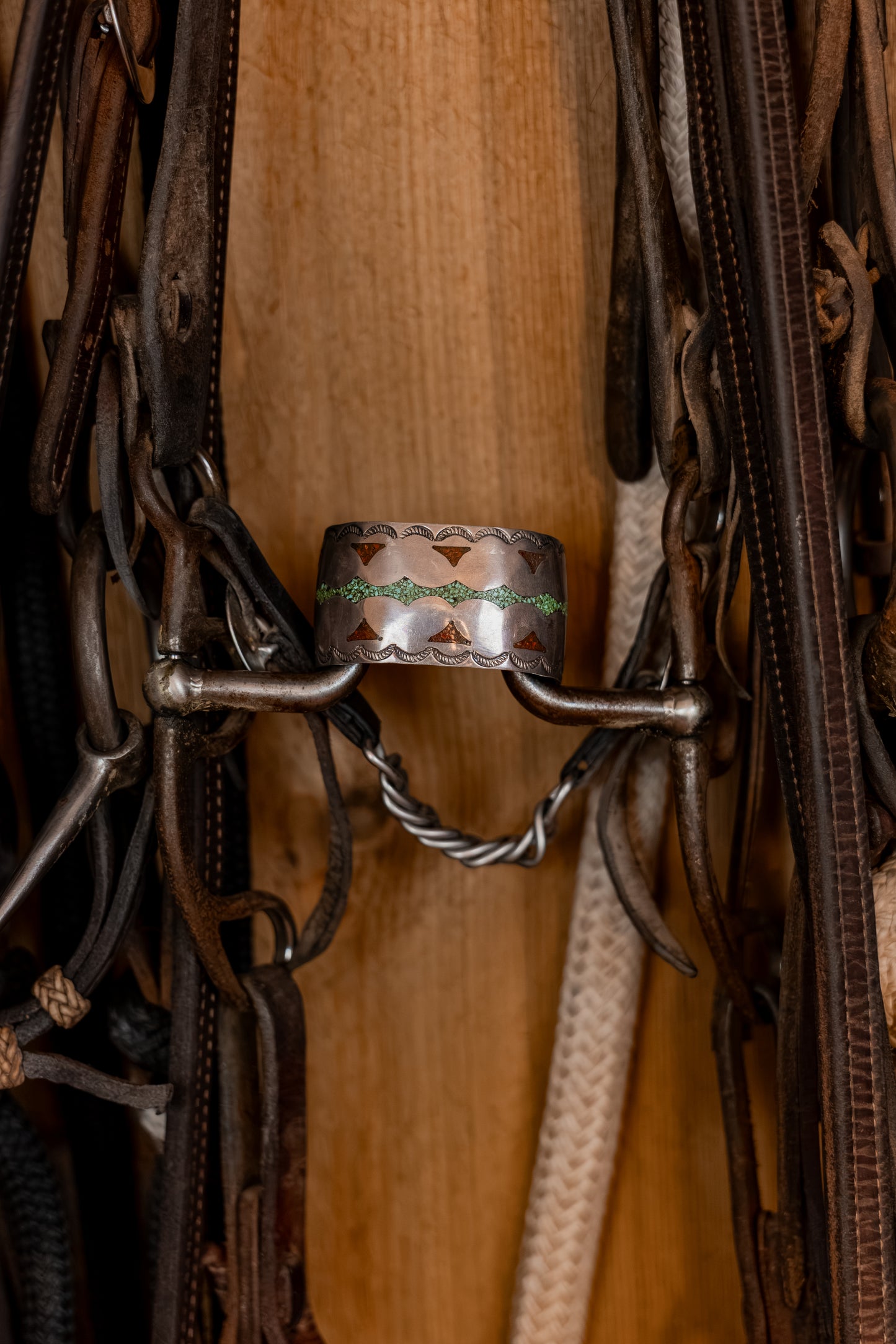 Vintage Chip Inlay Cuff