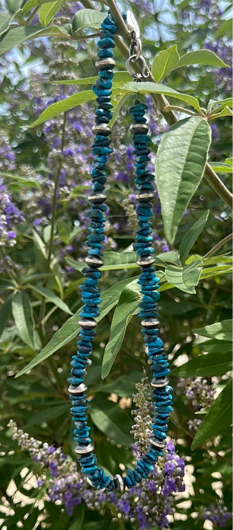 Blue Chunky Turquoise with Navajo Pearls
