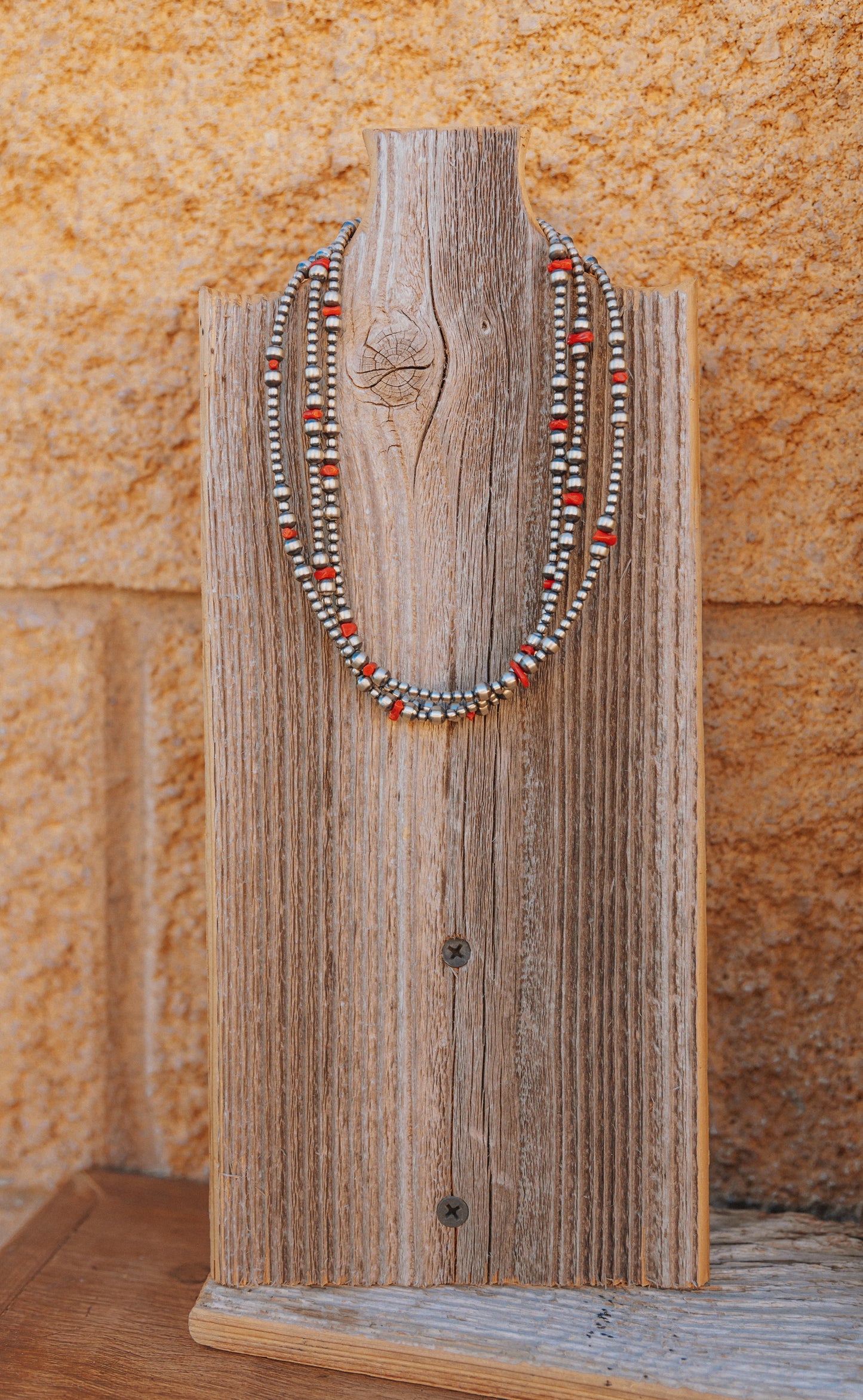 Coral and Navajo Pearl Necklace
