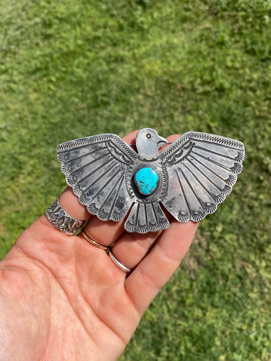 Vintage Navajo Large Thunderbird Pin