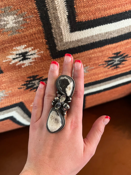 White Buffalo Bee Ring